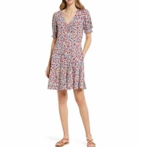 Boden | Floret Cluster Puff Sleeve Jersey Dress